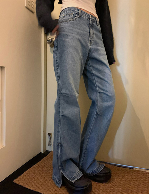 side zipper jeans